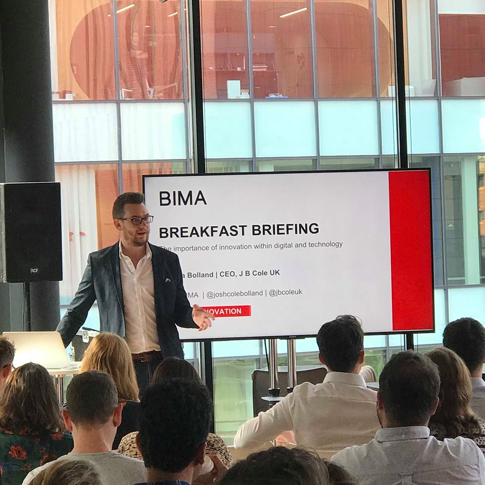 Josh Bolland, CEO of Bolland & Co, welcomes attendees to the BIMA Breakfast Briefing